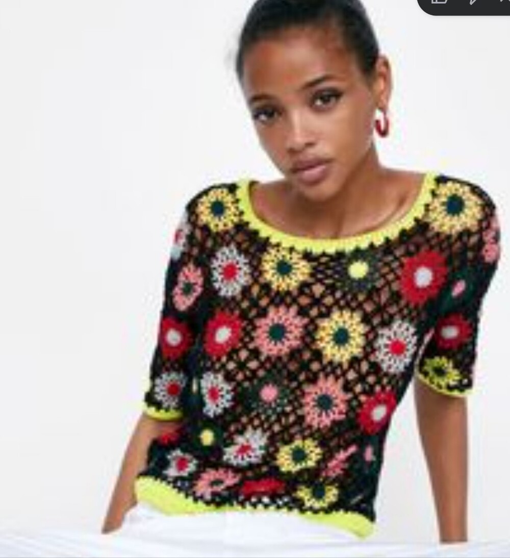 Zara Crochet Floral Top